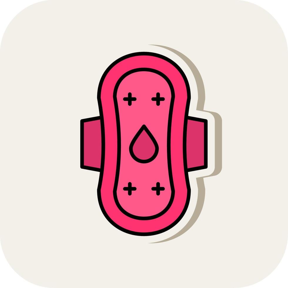 Sanitary Towel Line Filled White Shadow Icon vector