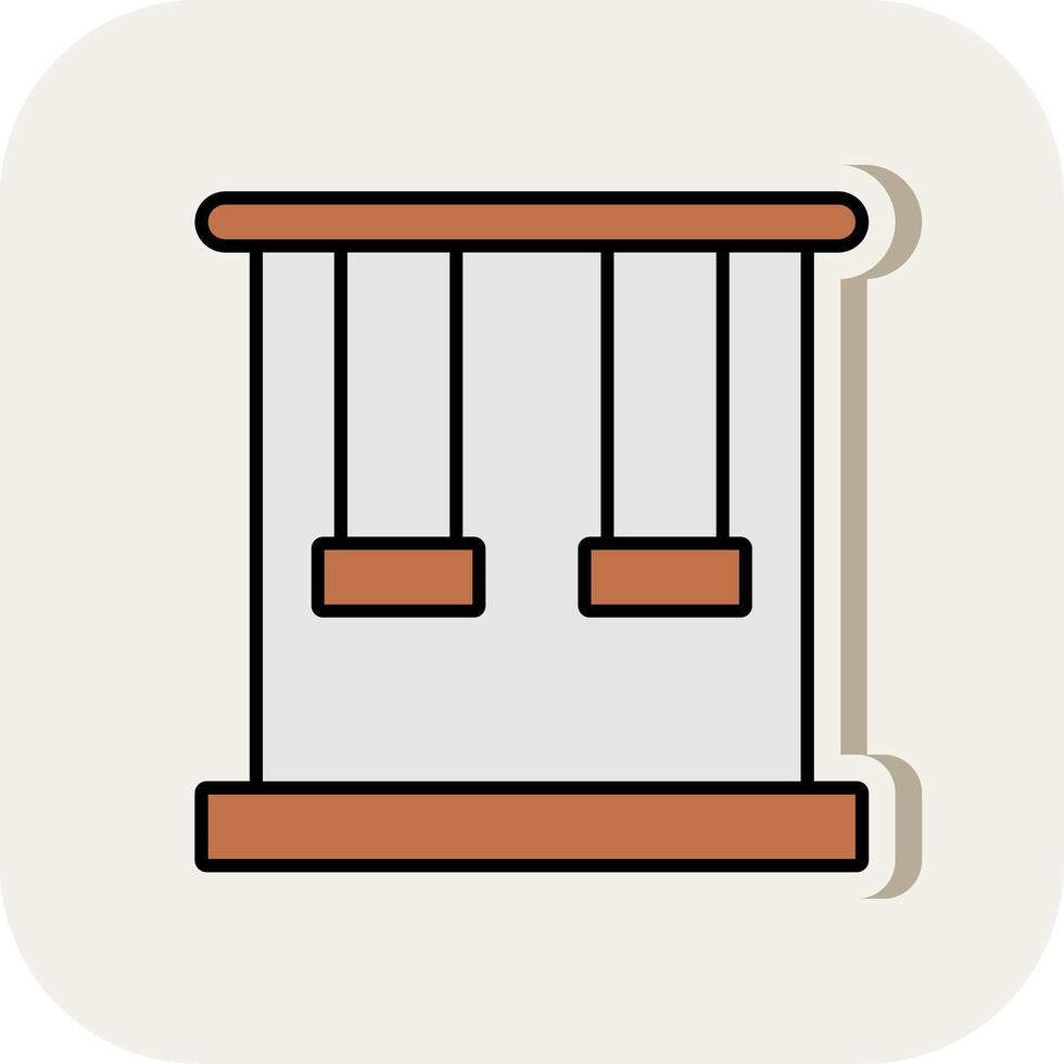 Trapeze Line Filled White Shadow Icon vector