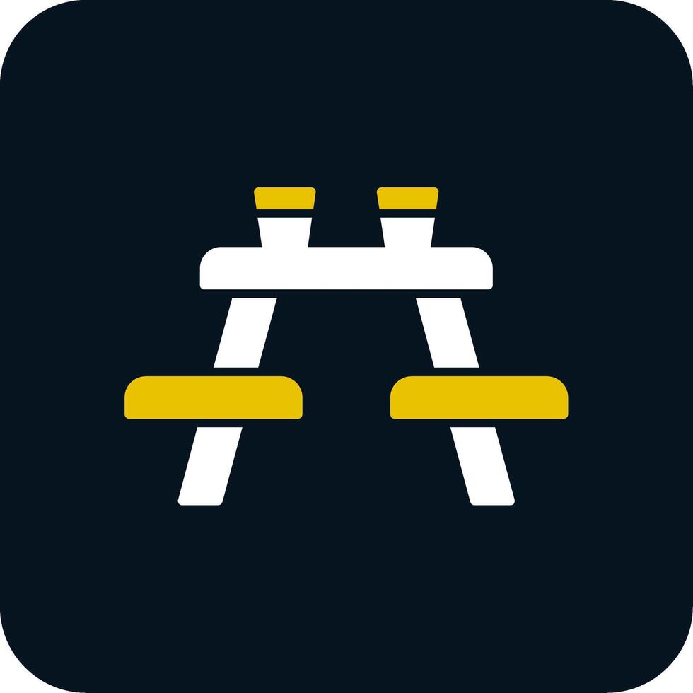 Picnic Table Glyph Two Color Icon vector