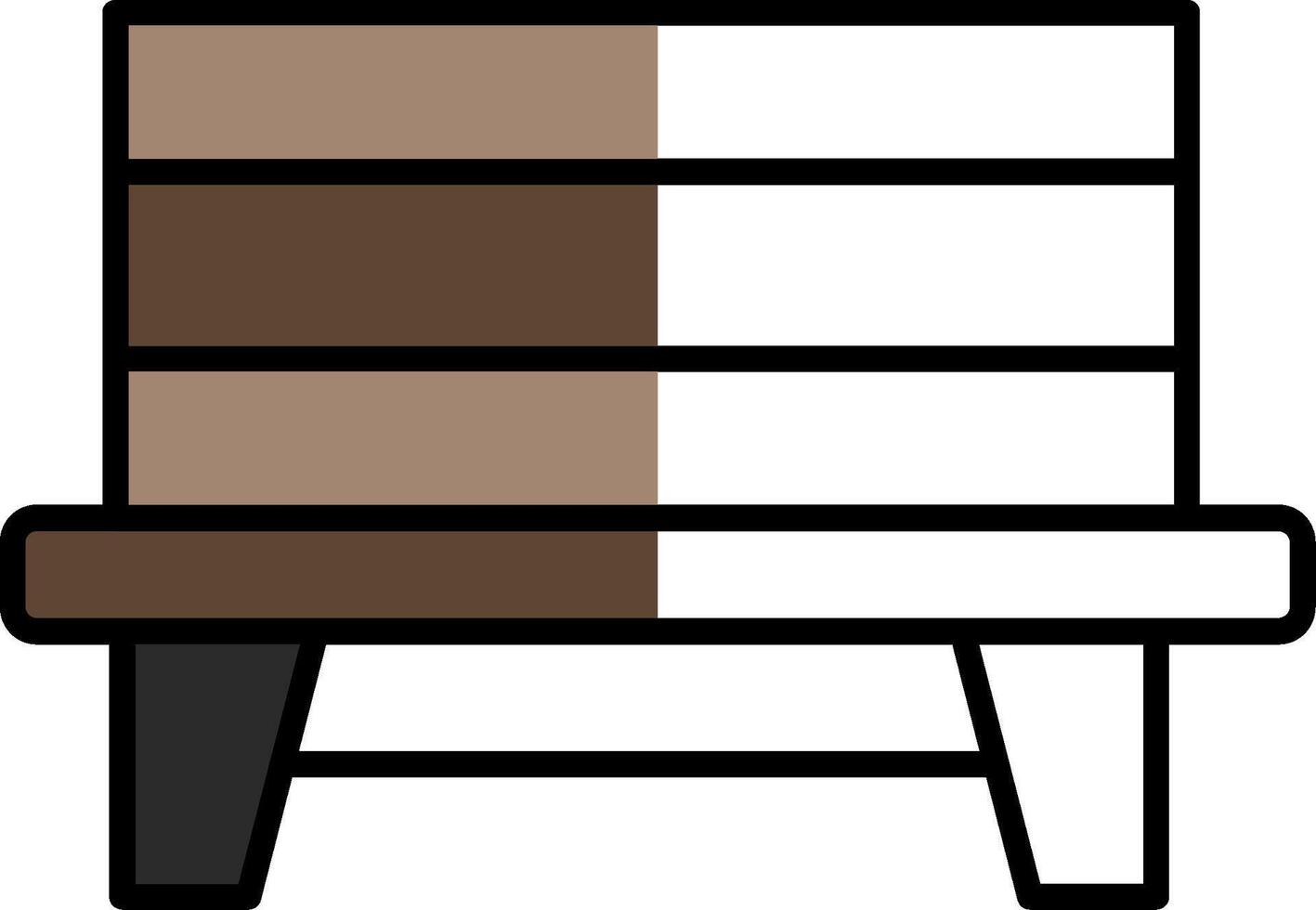 Bench Filled Half Cut Icon vector