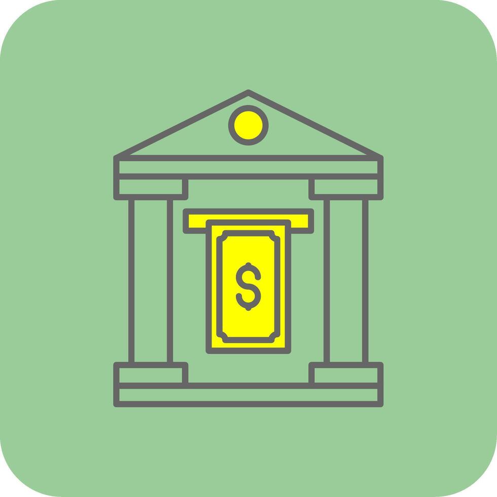 Cash Withdraw Filled Yellow Icon vector