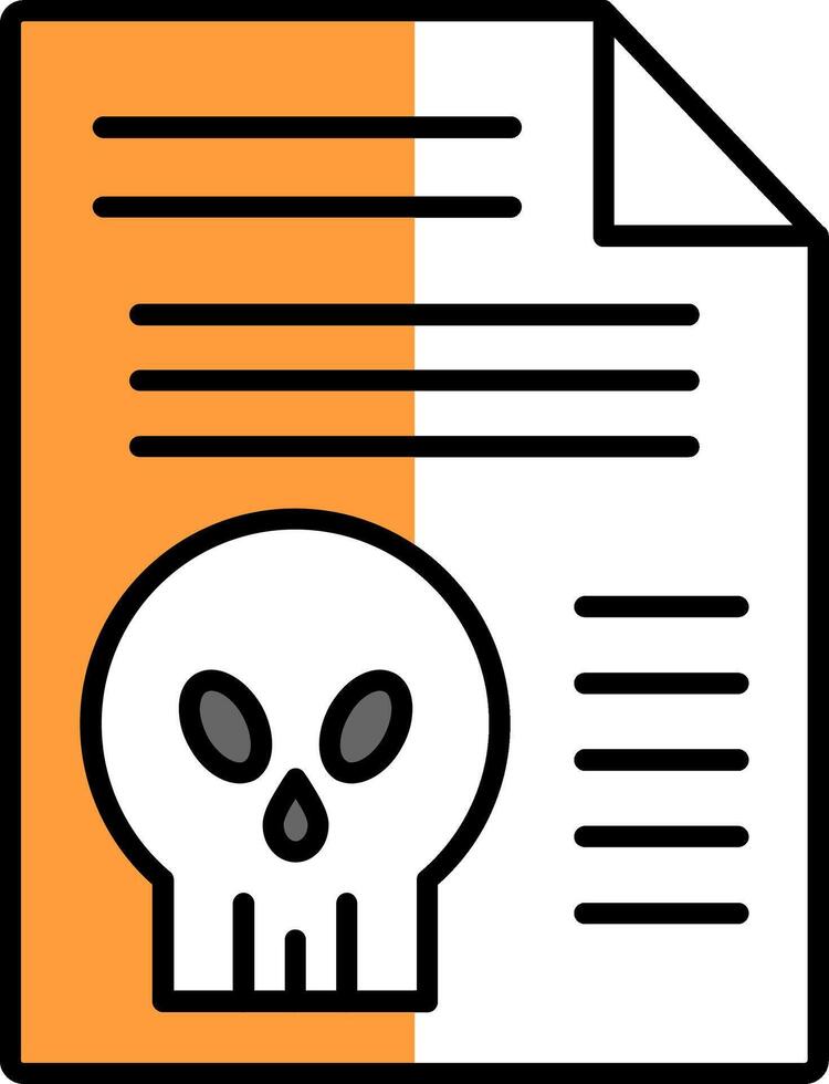 Document Filled Half Cut Icon vector