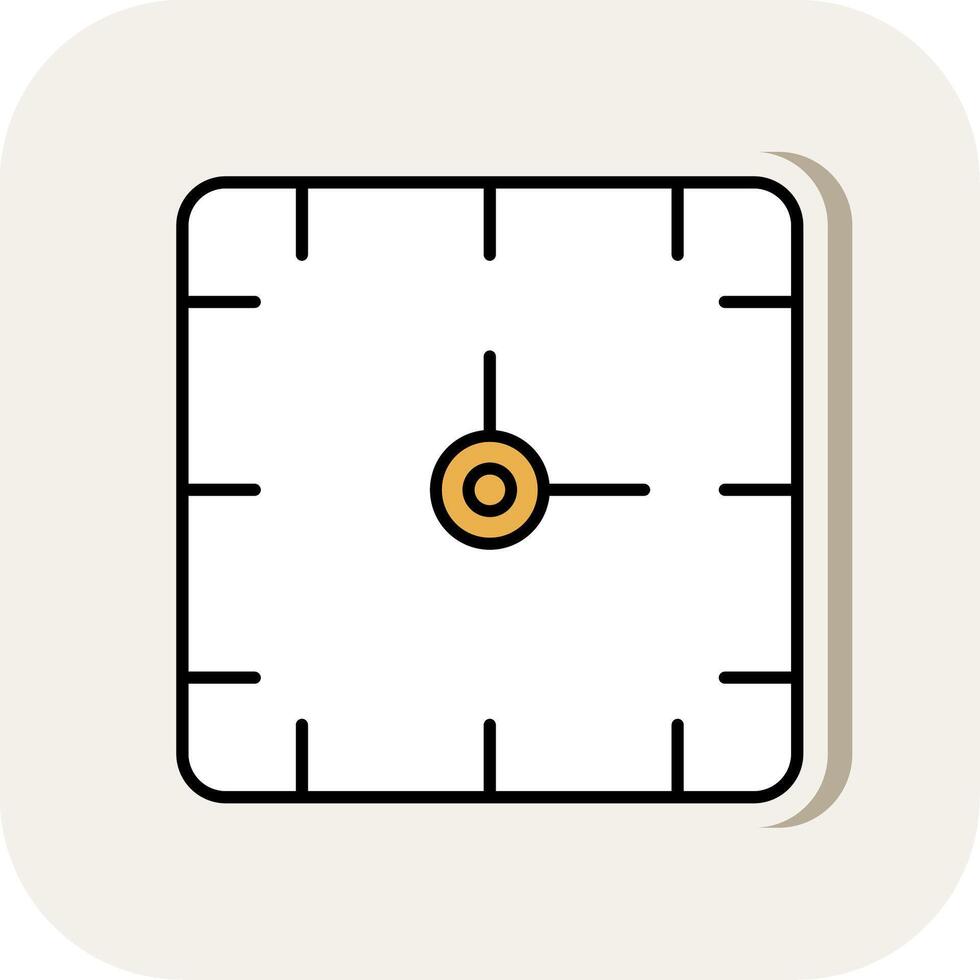 Clock Line Filled White Shadow Icon vector