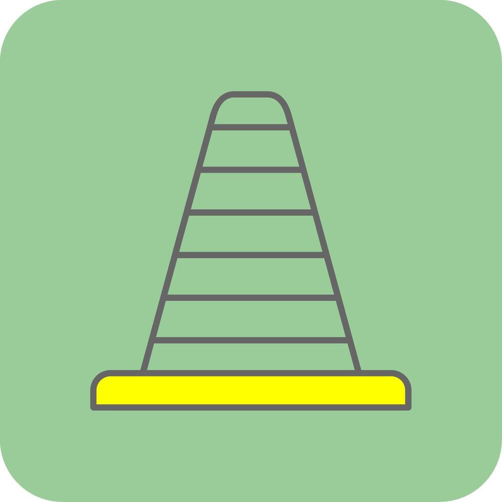 Traffic Cone Filled Yellow Icon vector