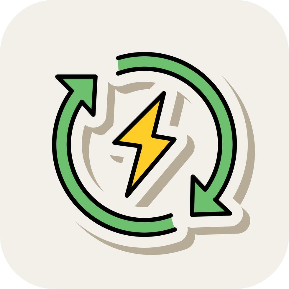 Renewable Energy Line Filled White Shadow Icon vector