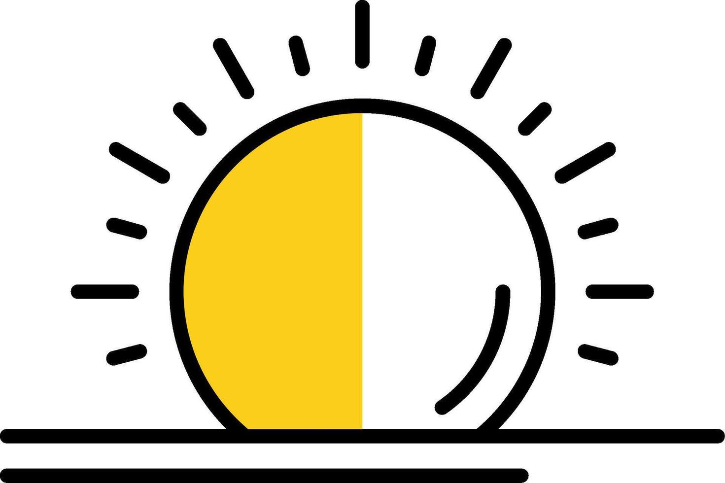Sun Filled Half Cut Icon vector
