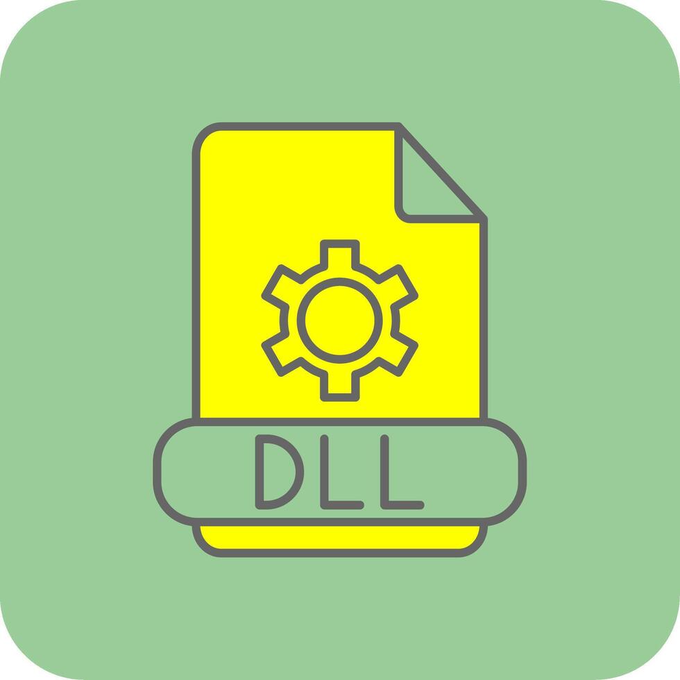 Dll Filled Yellow Icon vector