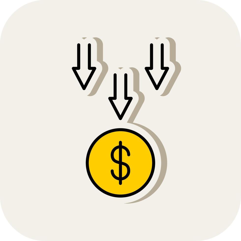 Bankruptcy Line Filled White Shadow Icon vector