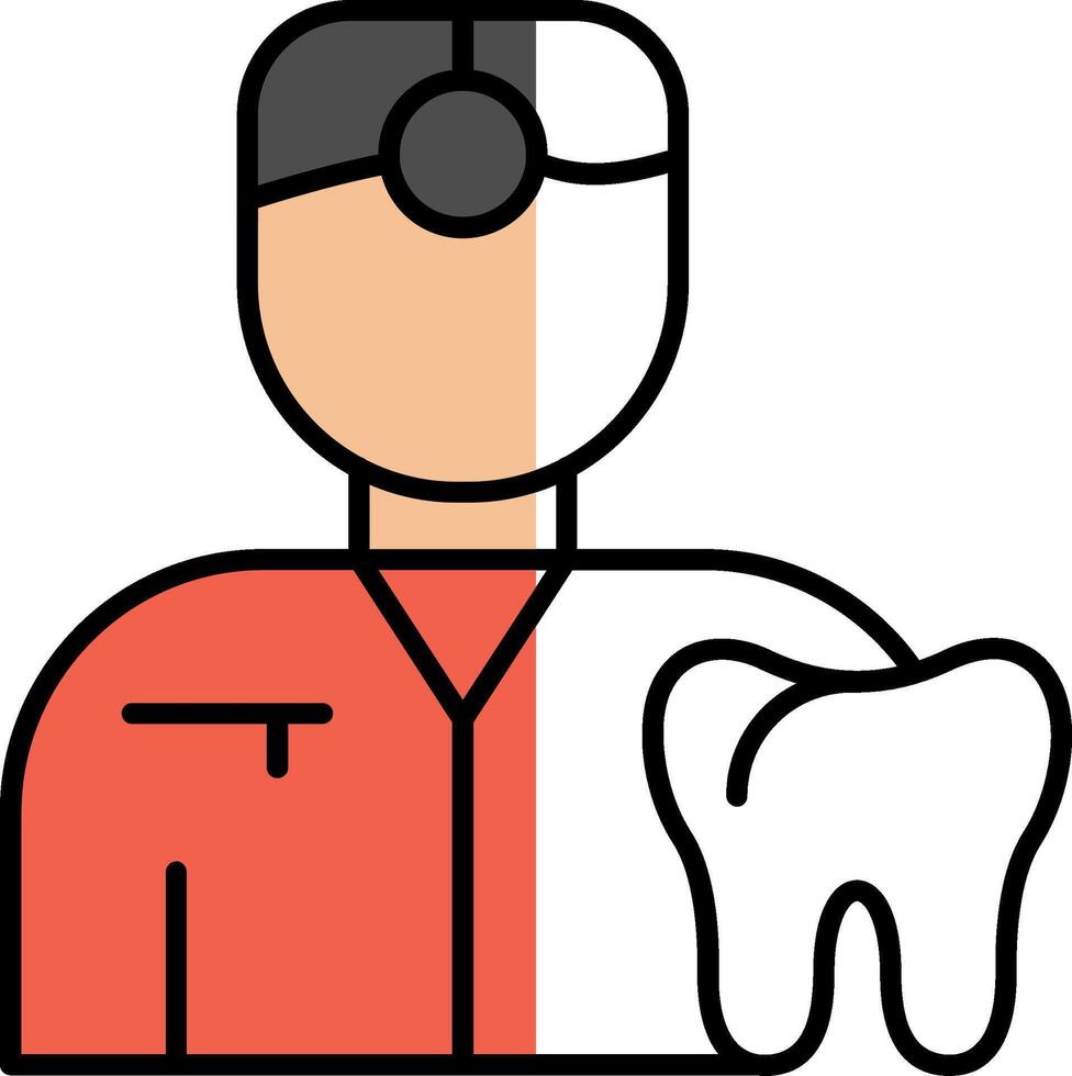 Dentist Filled Half Cut Icon vector