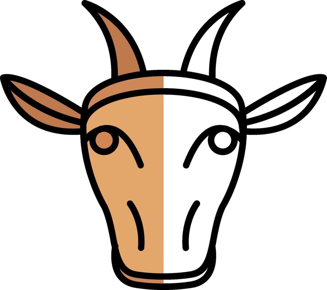 Goat Filled Half Cut Icon vector