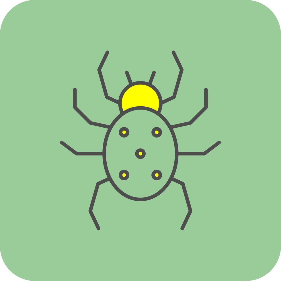 araña lleno amarillo icono vector