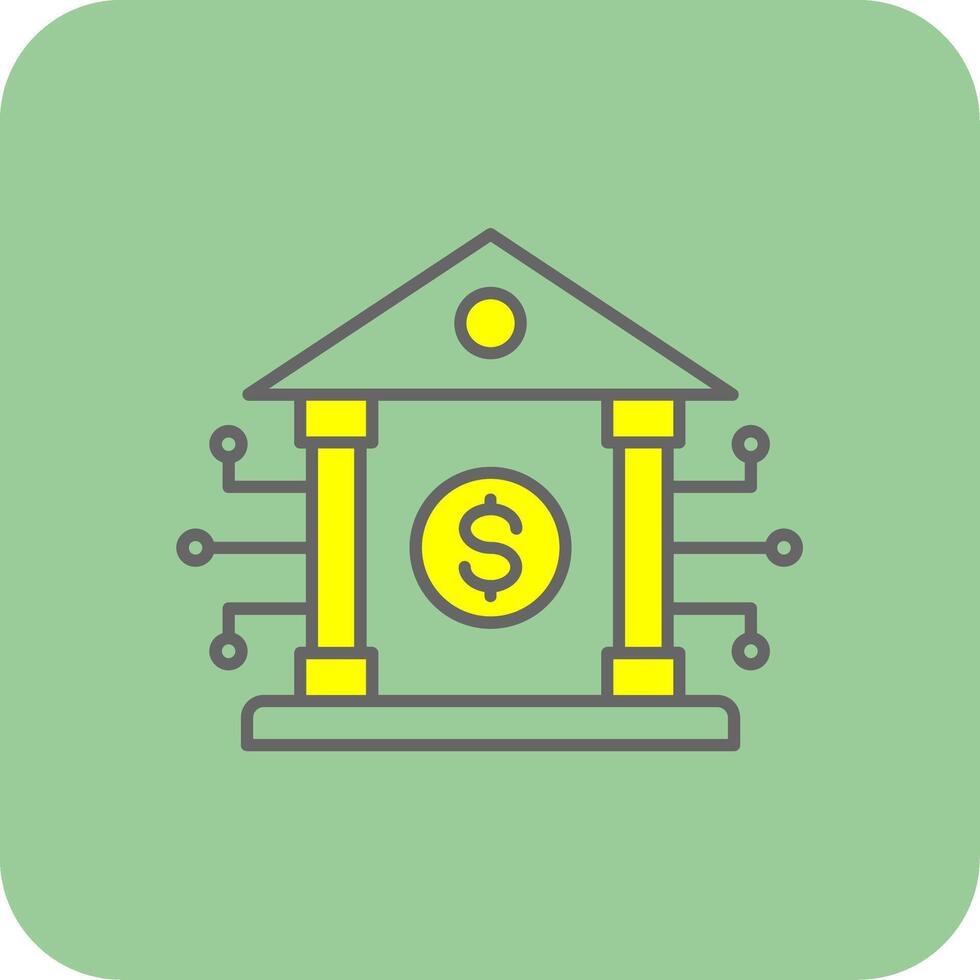 Banking System Filled Yellow Icon vector