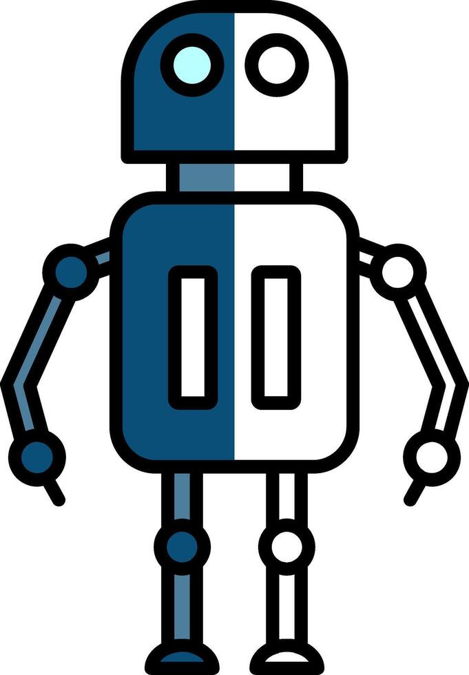 Robot Filled Half Cut Icon vector
