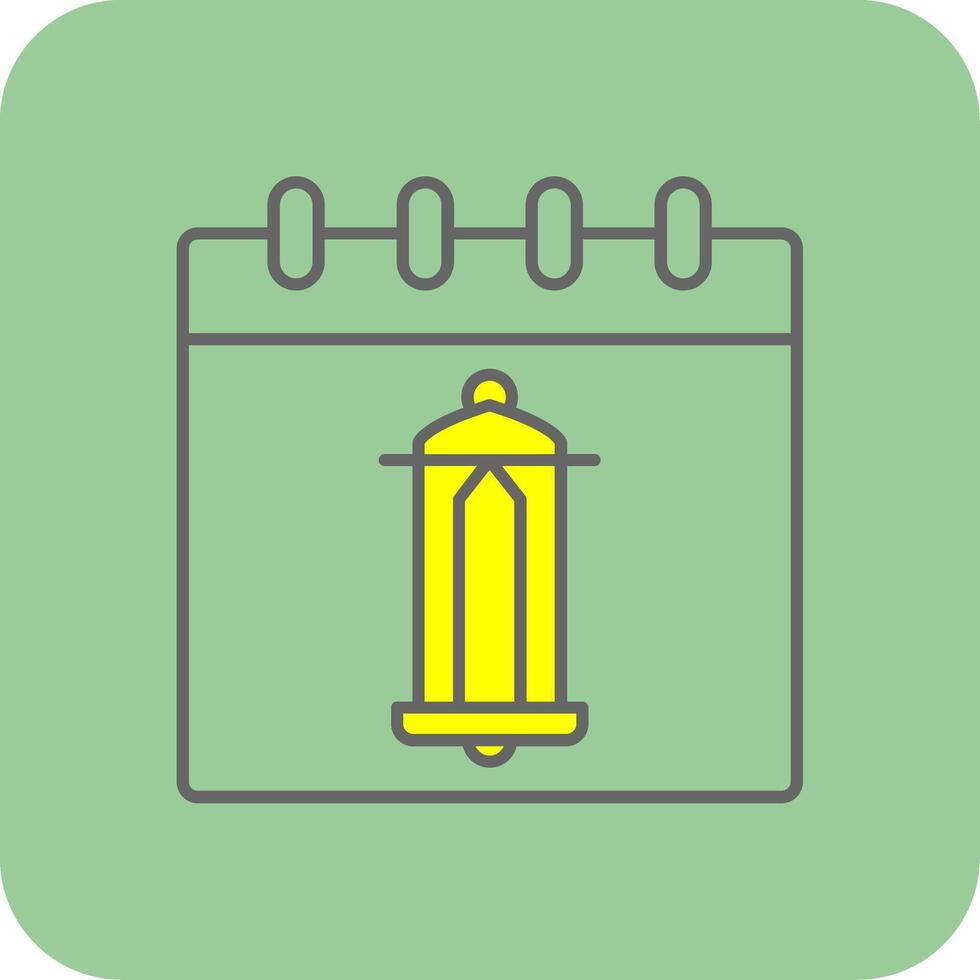 Calendar Filled Yellow Icon vector
