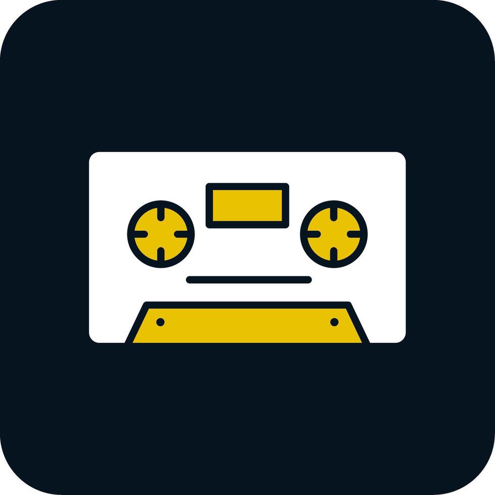 Cassette Glyph Two Color Icon vector