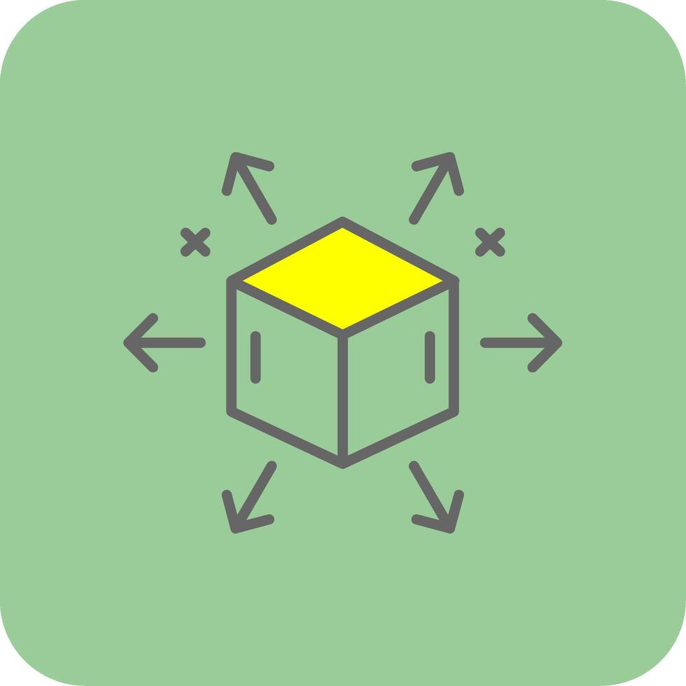 Distribution Filled Yellow Icon vector