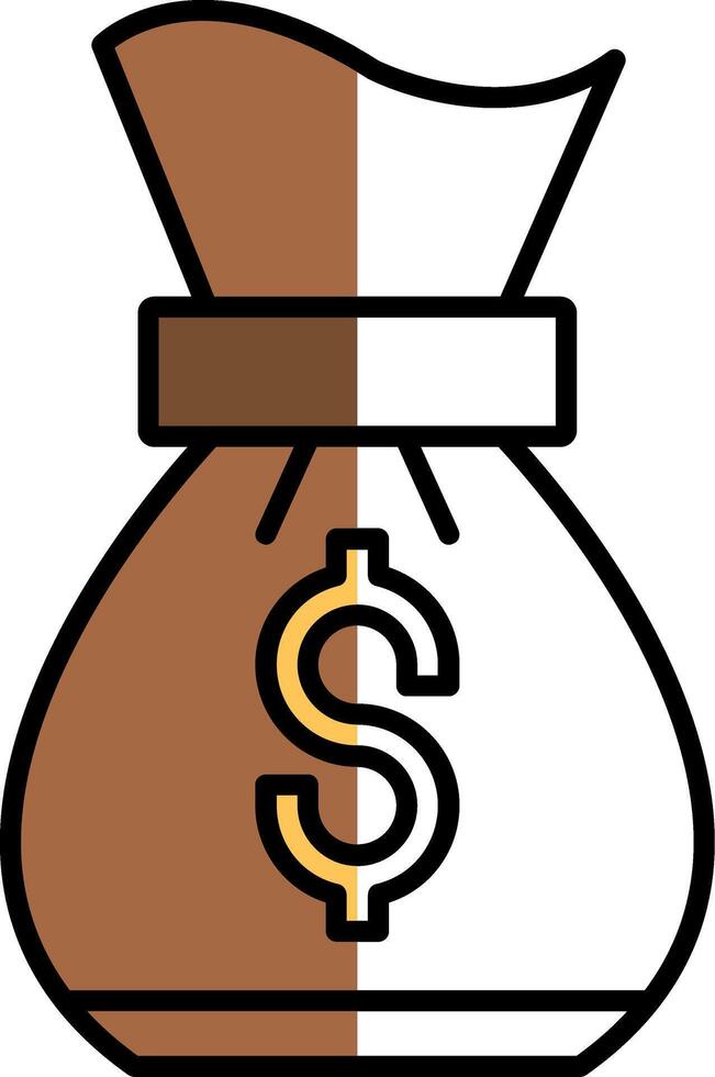 Money bag Filled Half Cut Icon vector