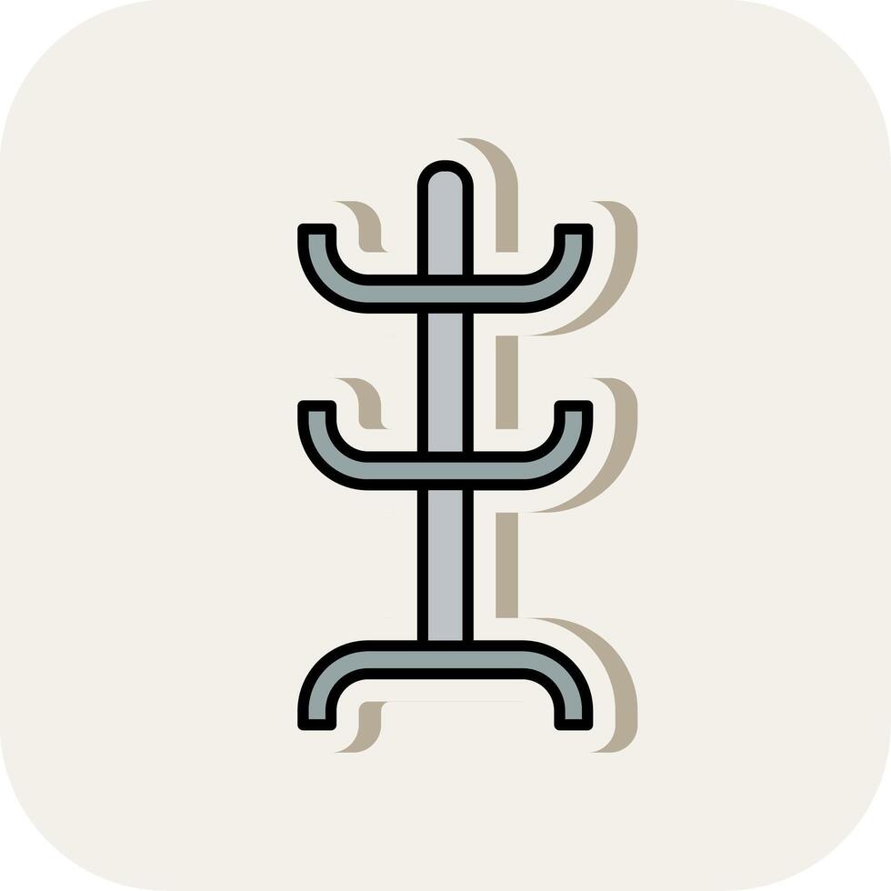 Coat Rack Line Filled White Shadow Icon vector