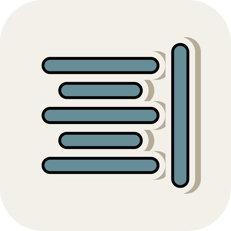 Horizontal Align Line Filled White Shadow Icon vector
