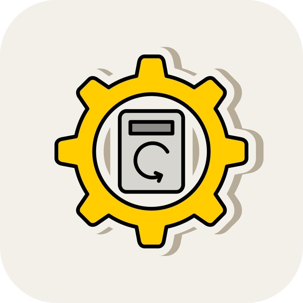 Process Data Line Filled White Shadow Icon vector