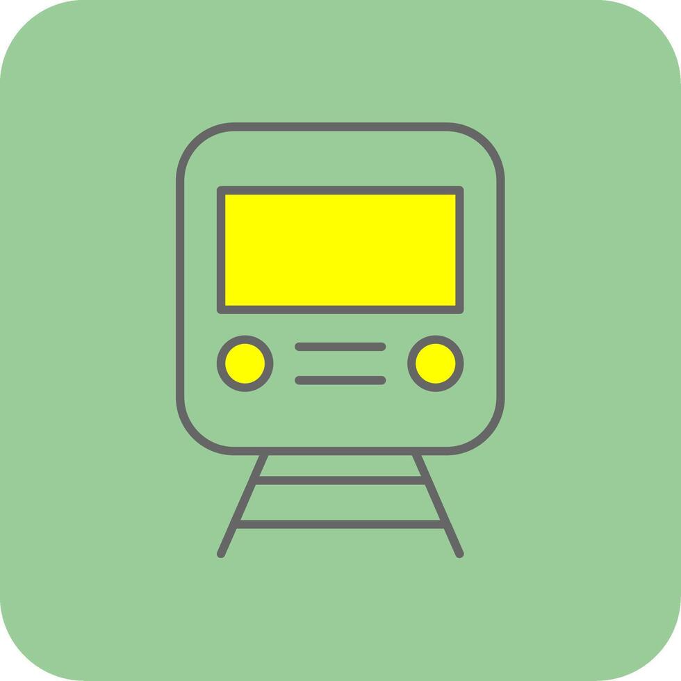 Rail Filled Yellow Icon vector