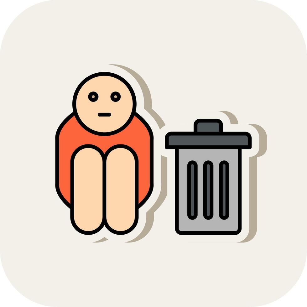 Scavenger Line Filled White Shadow Icon vector