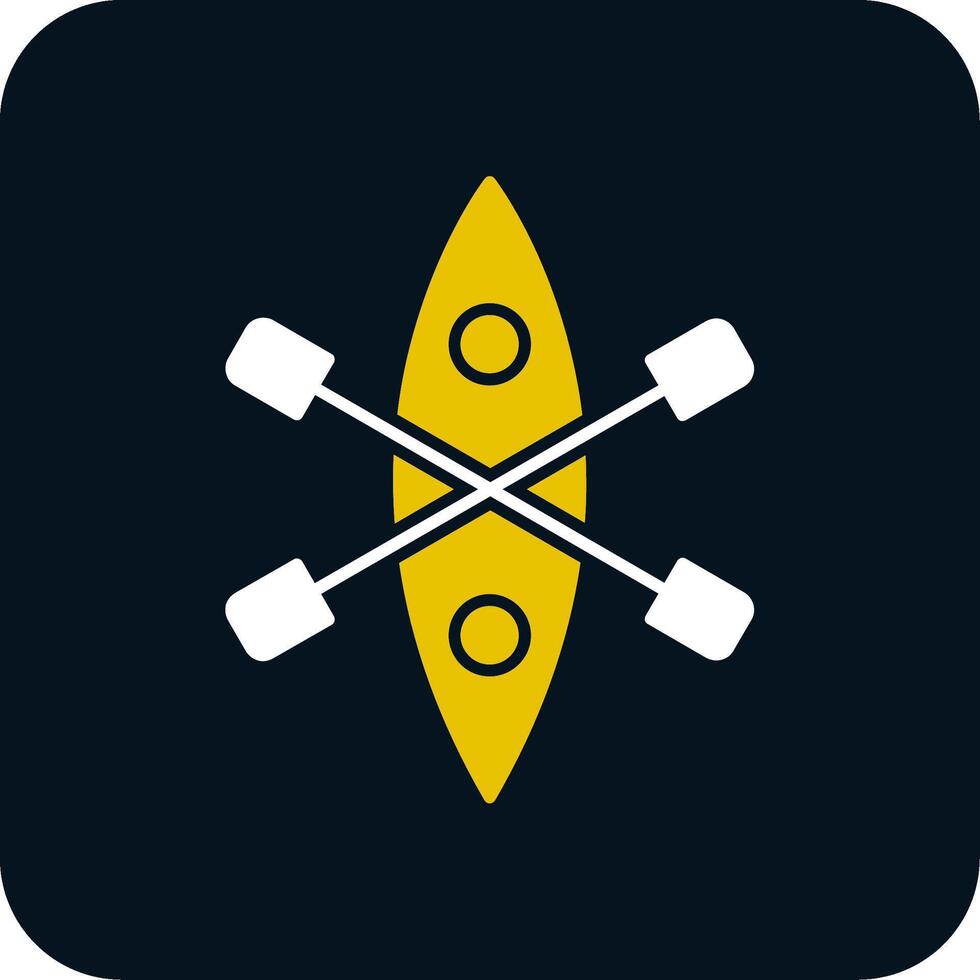 Kayak Glyph Two Color Icon vector