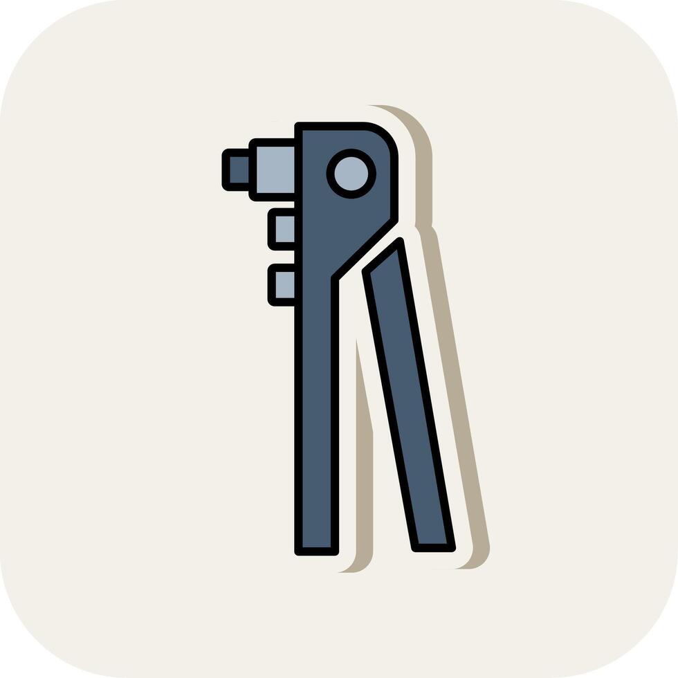 Riveter Line Filled White Shadow Icon vector
