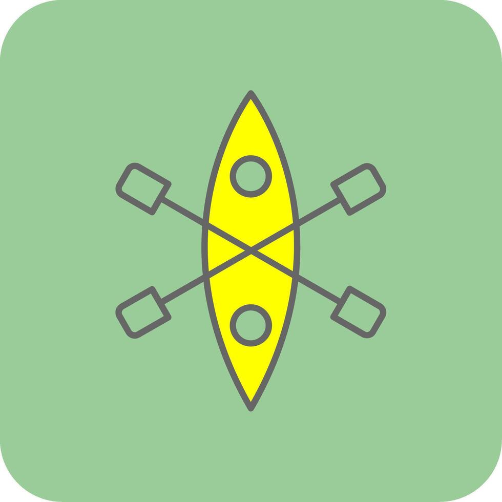 Kayak Filled Yellow Icon vector