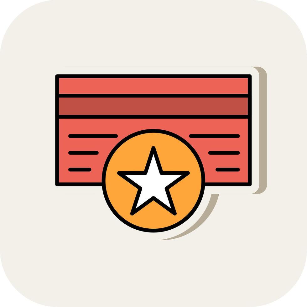 Member Card Line Filled White Shadow Icon vector