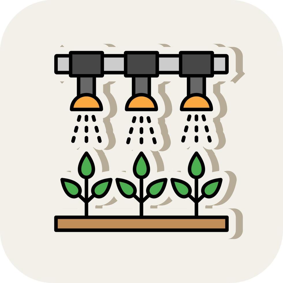 Irrigation System Line Filled White Shadow Icon vector