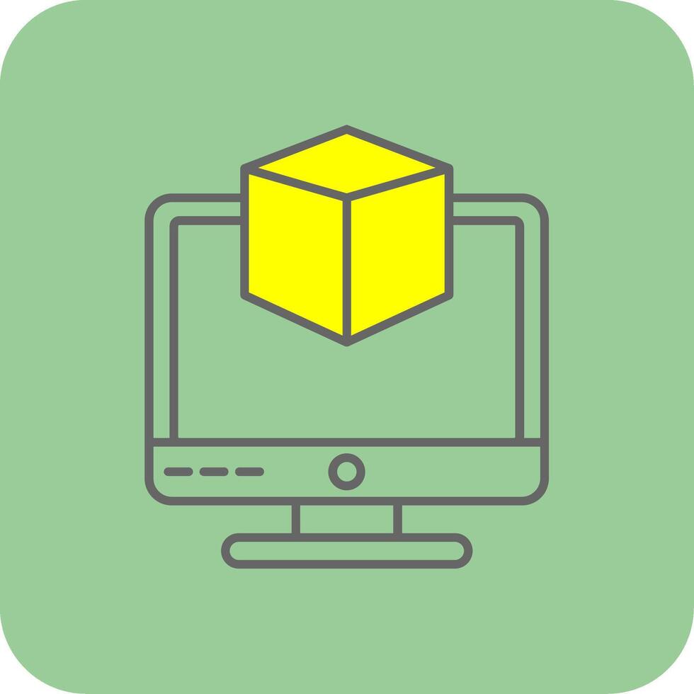 3d Modeling Filled Yellow Icon vector