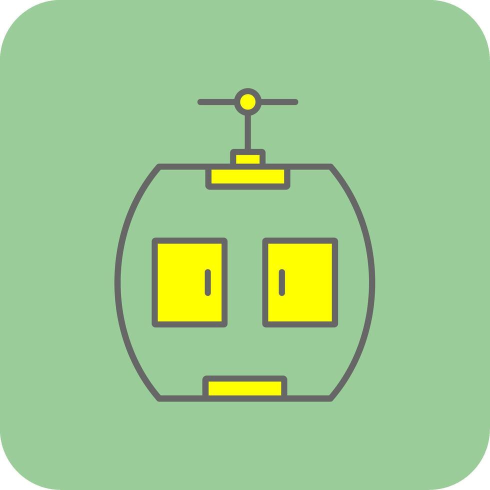 Gondola Filled Yellow Icon vector