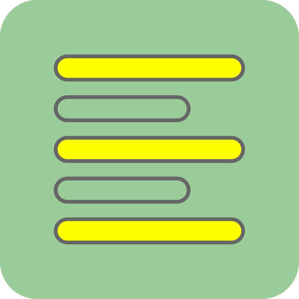 Horizontal Left Align Filled Yellow Icon vector
