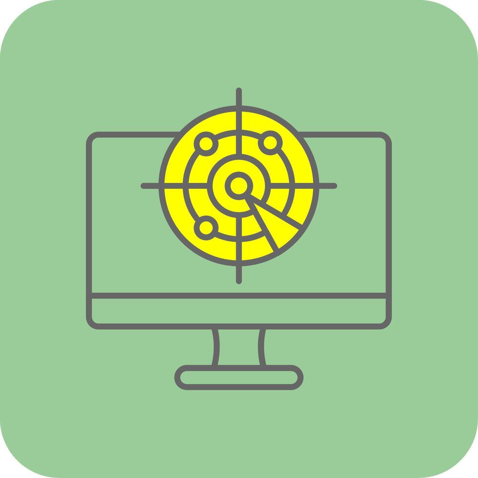 Radar Filled Yellow Icon vector