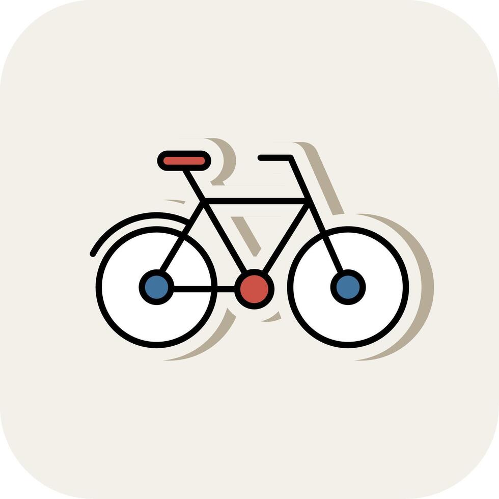 Bicycle Line Filled White Shadow Icon vector