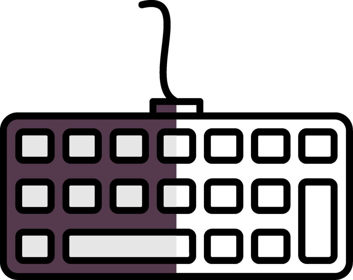 Keyboard Filled Half Cut Icon vector