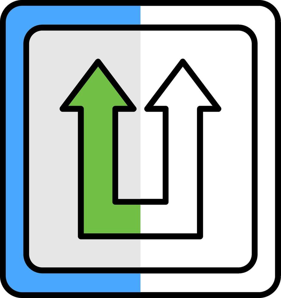 Two Arrows Filled Half Cut Icon vector
