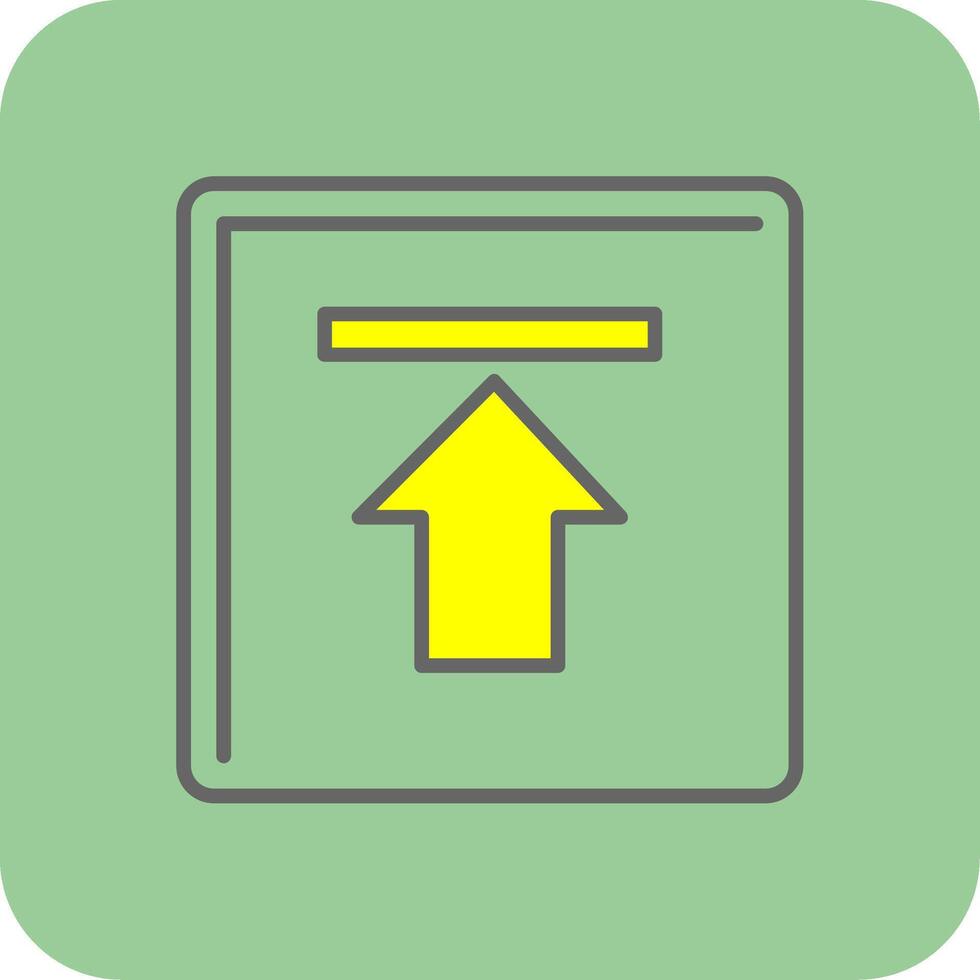Up Arrow Filled Yellow Icon vector