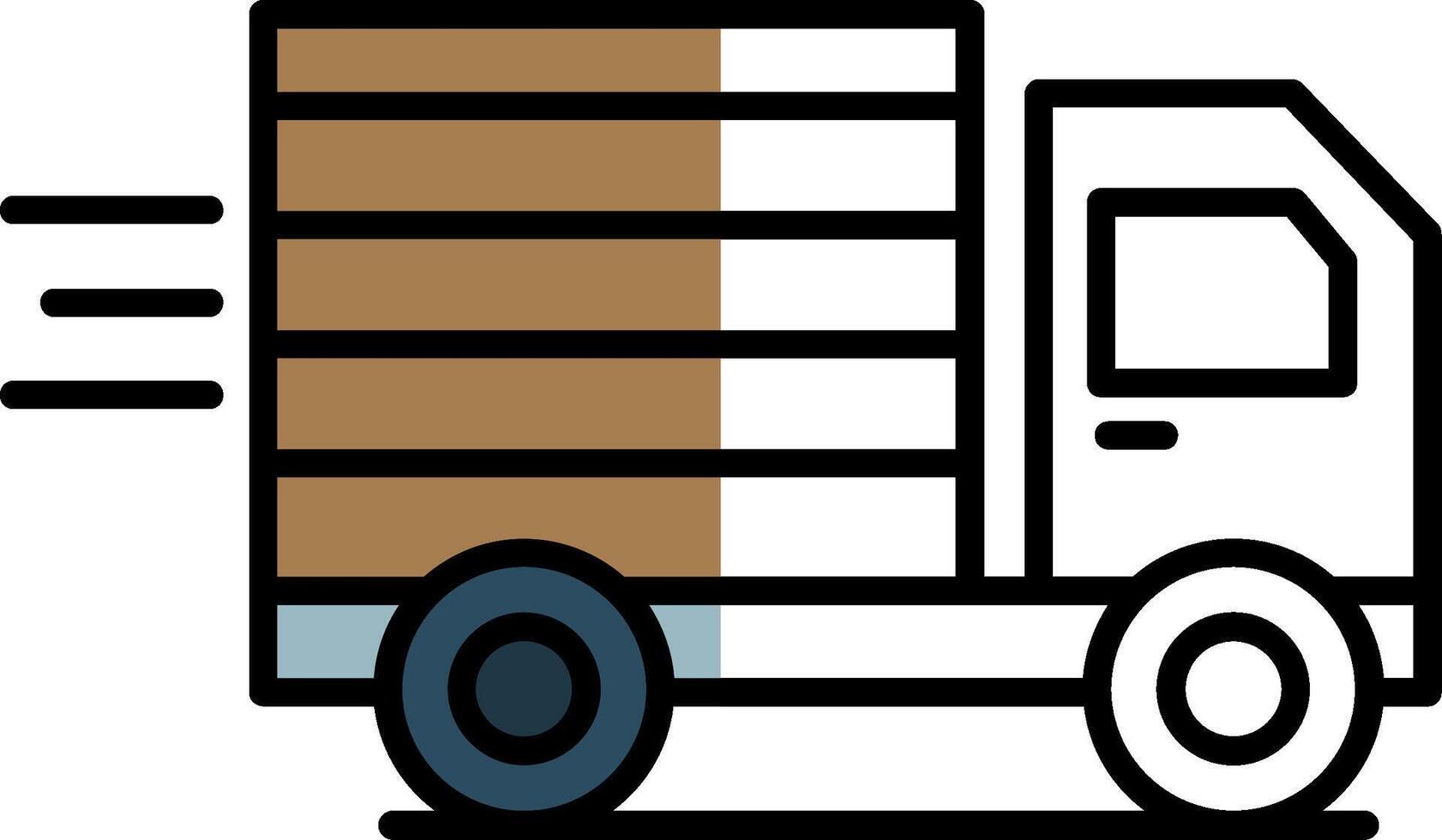 Cargo Truck Filled Half Cut Icon vector