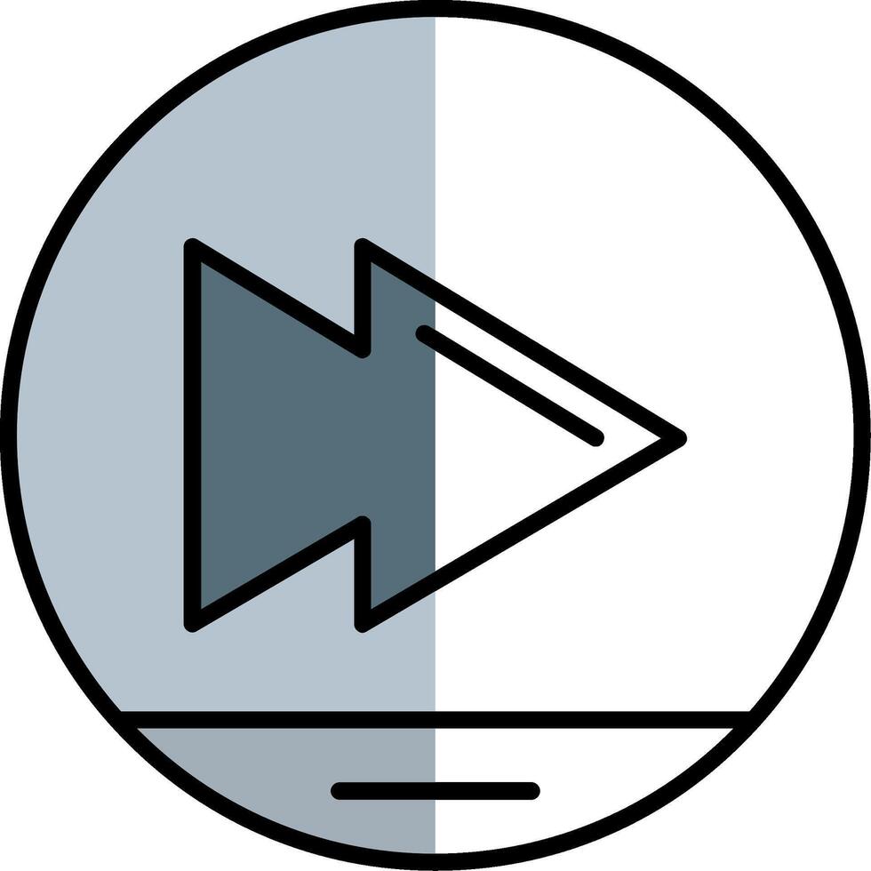 Skip Filled Half Cut Icon vector