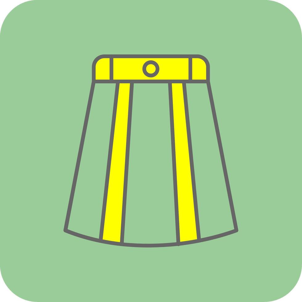 Long Skirt Filled Yellow Icon vector