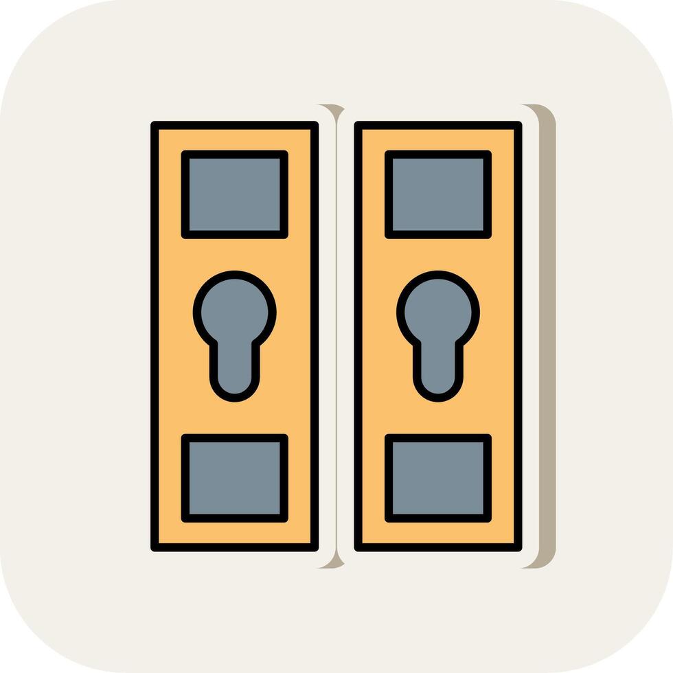 Locker Line Filled White Shadow Icon vector