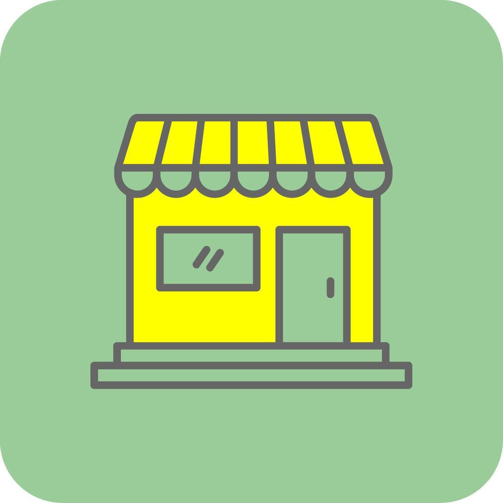 Shop Filled Yellow Icon vector