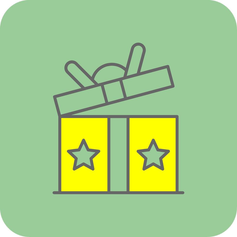 Gift Filled Yellow Icon vector