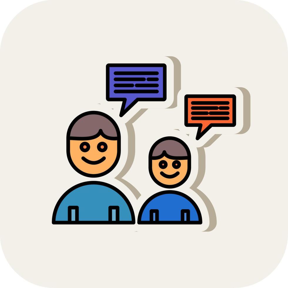 Conversation Line Filled White Shadow Icon vector
