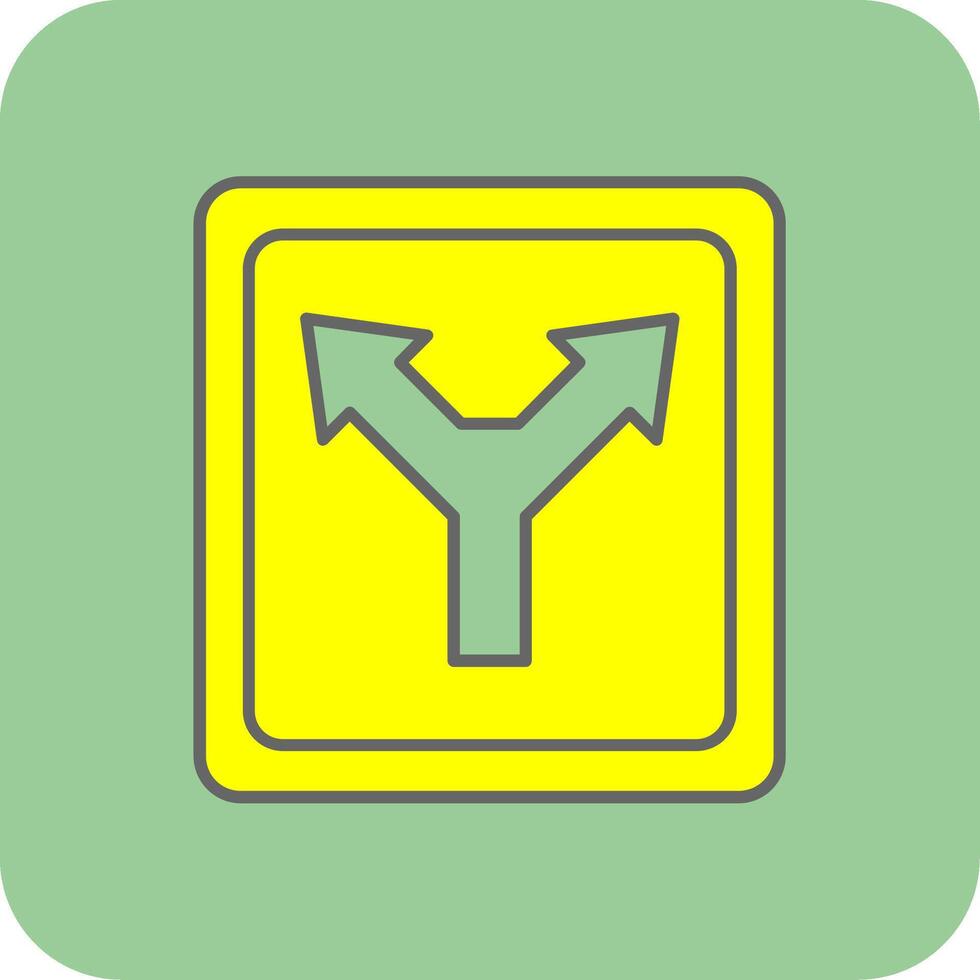 Diverge Filled Yellow Icon vector