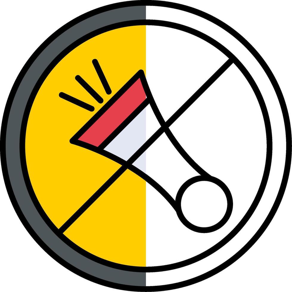 No Horn Filled Half Cut Icon vector