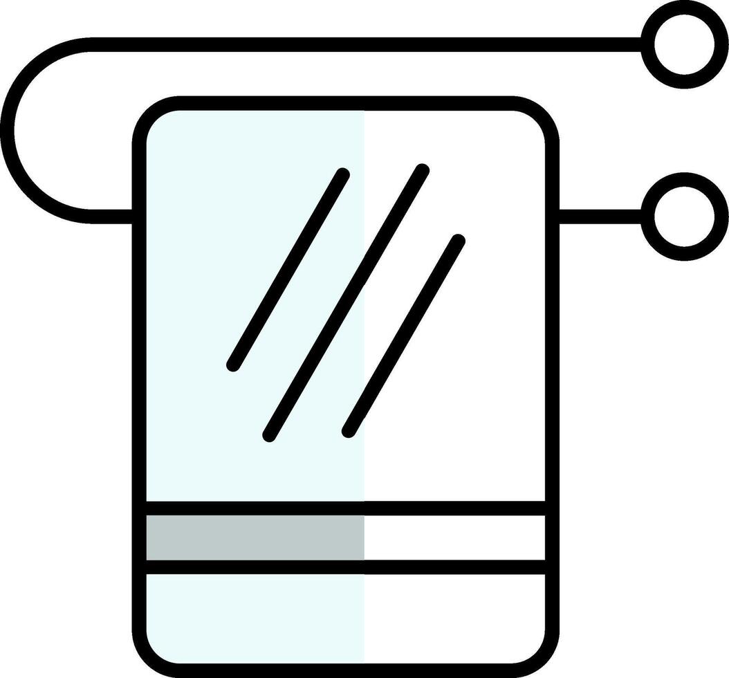 Towel Rack Filled Half Cut Icon vector