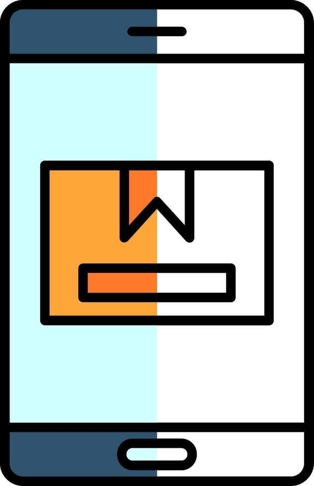 Smartphone Filled Half Cut Icon vector